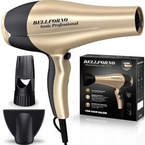 Bellforno FR-700 Gold Corded 2200 Watts Ionic Professional Hair Dryer